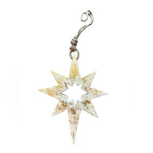 Wooden 9” Bethlehem Star Gold Flecks Twine Tie